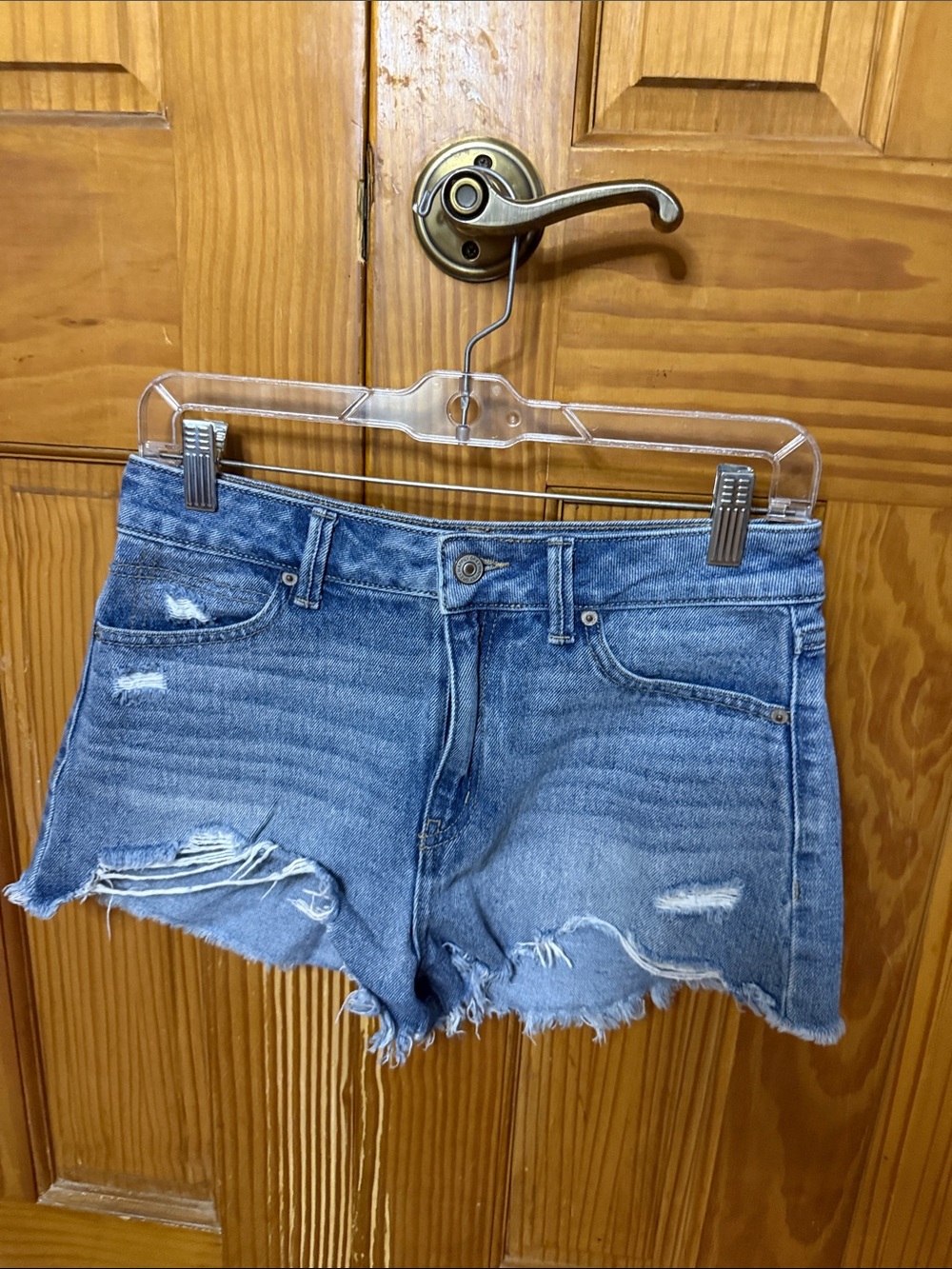 Women’s Distressed Blue Denim Jean Shorts